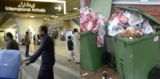 Full Dustbin at Karachi Airport